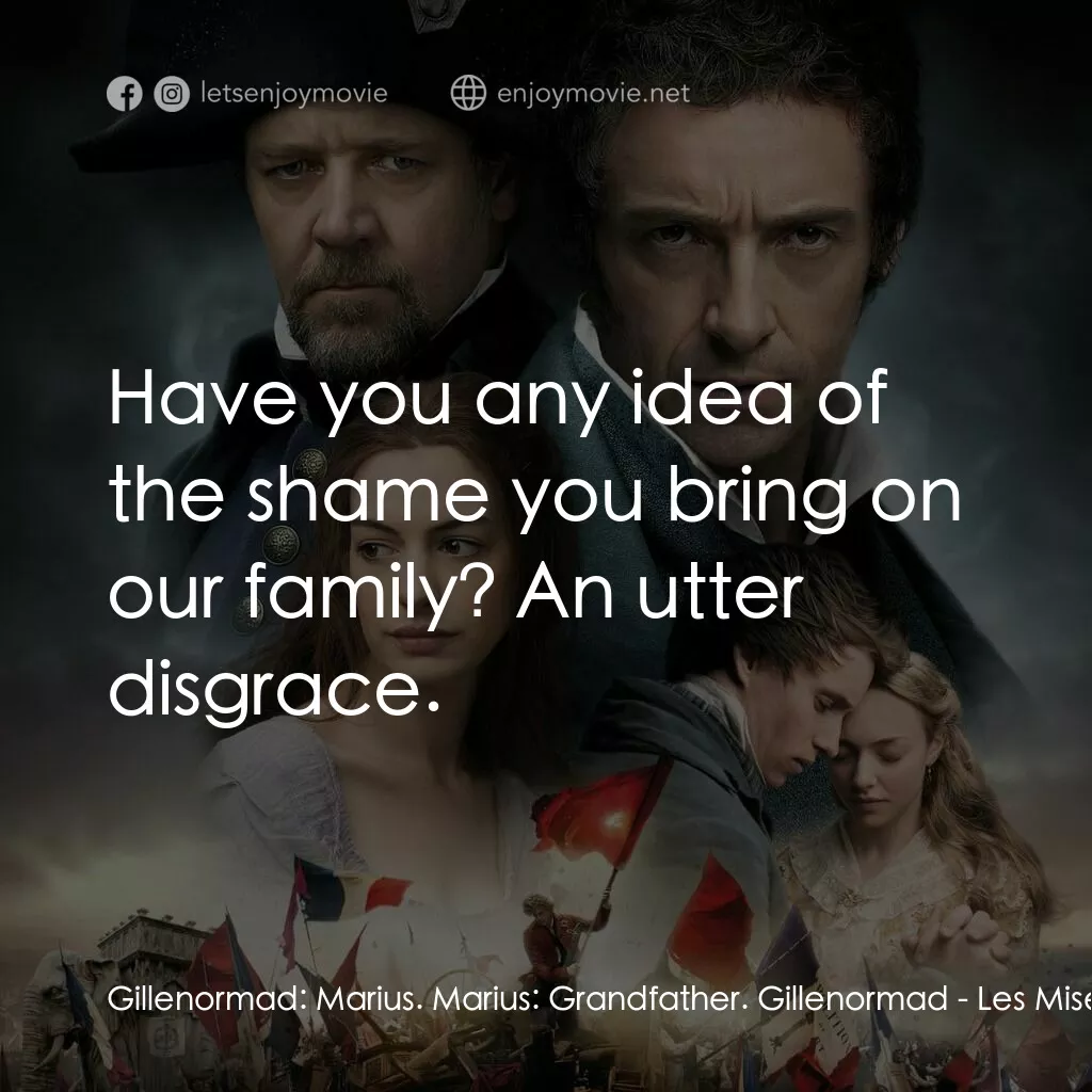 《孤星淚》經典台詞：Gillenormad:  Marius. Marius:  Grandfather. Gillen ...