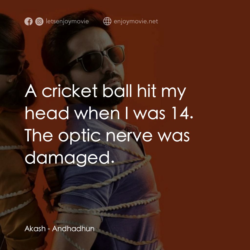 《看不見的旋律》經典台詞：Akash: A cricket ball hit my head when I was 14. T ...