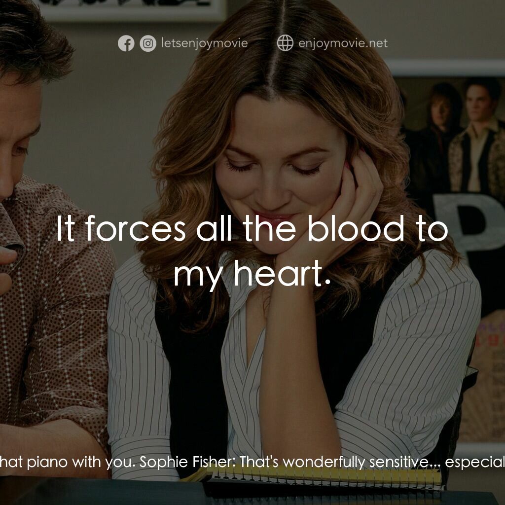 冧歌有情人電影對白：Alex Fletcher:  The best time I've had in the last fifteen years was sitting at t