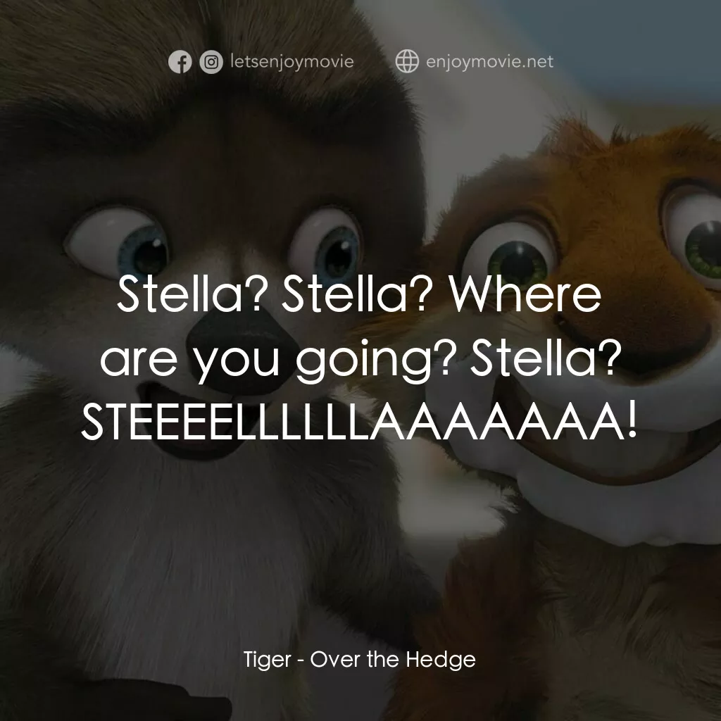 4條腿拯救隊電影對白：Tiger:  Stella? Stella? Where are you going? Stella? STEEEELLLLLLAAAAAAA!