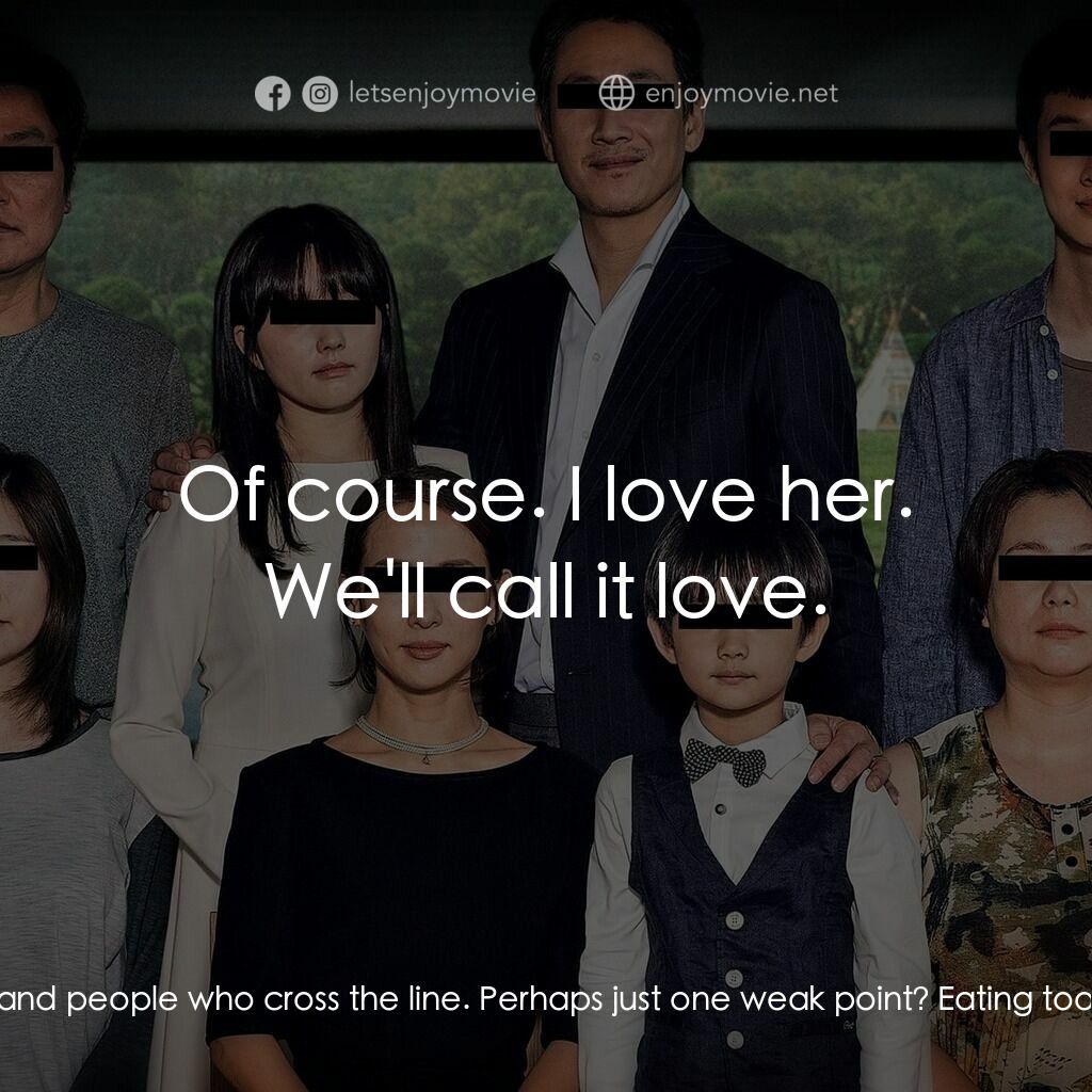 上流寄生族電影對白：Dong Ik:  Why such a craving for braised ribs today? Our old housekeeper made del