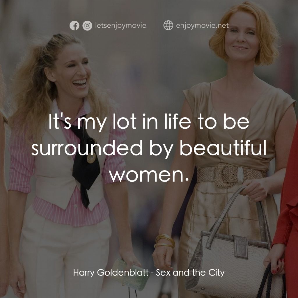 色慾都市電影對白：Harry Goldenblatt: It's my lot in life to be surrounded by beautiful women.