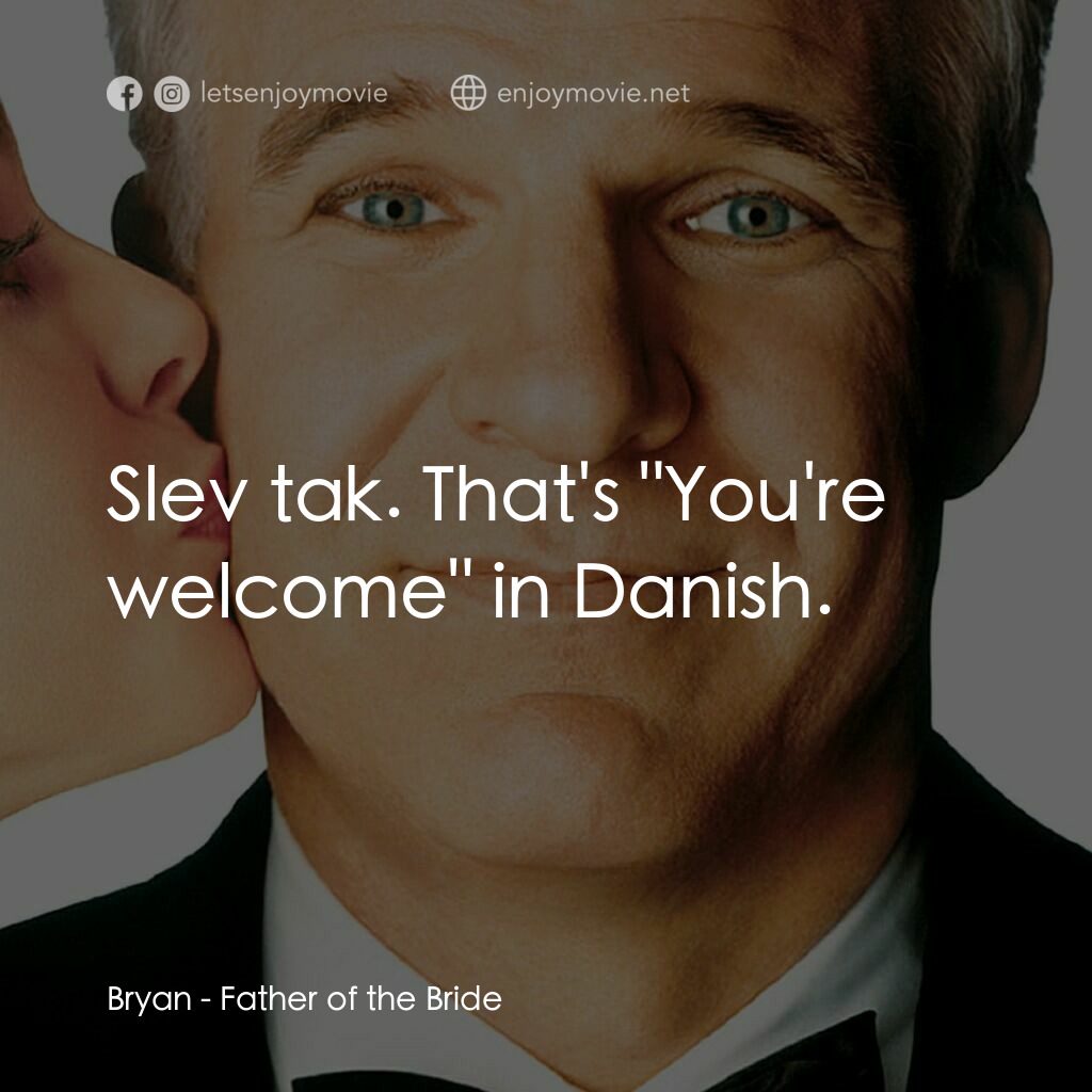 新岳父大人電影對白：Bryan:  Slev tak. That's 