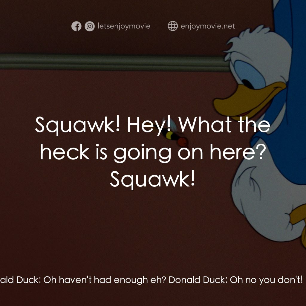 迷人壁紙電影對白：Donald Duck:  Huh! Squawk! Donald Duck:  Oh haven't had enough eh? Donald Duck:  