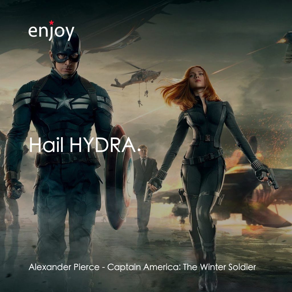 美國隊長2電影對白：Alexander Pierce: Hail HYDRA.