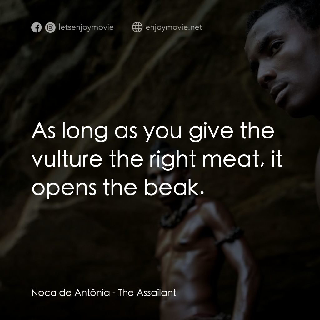 甲殼蟲電影對白：Noca de Antônia: As long as you give the vulture the right meat, it opens the bea