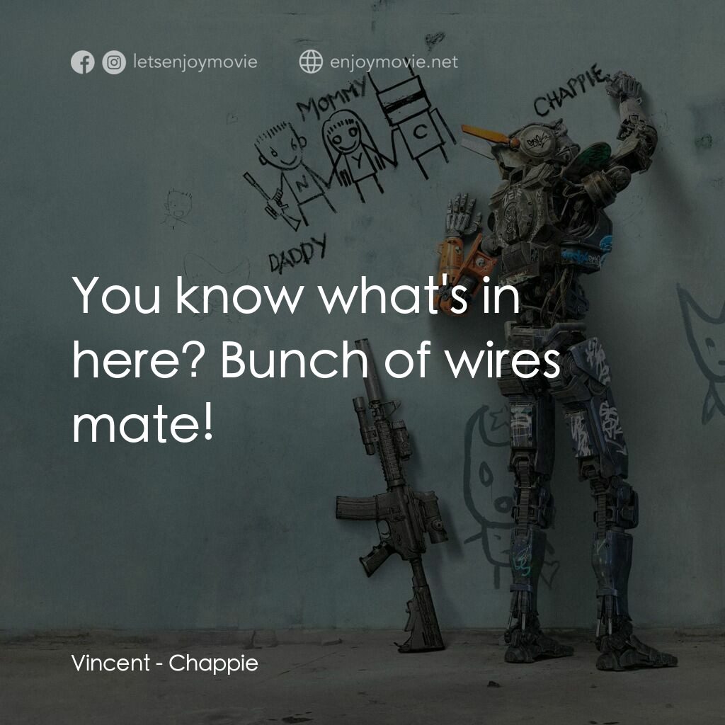 成人世界電影對白：Vincent:  You know what's in here? Bunch of wires mate!