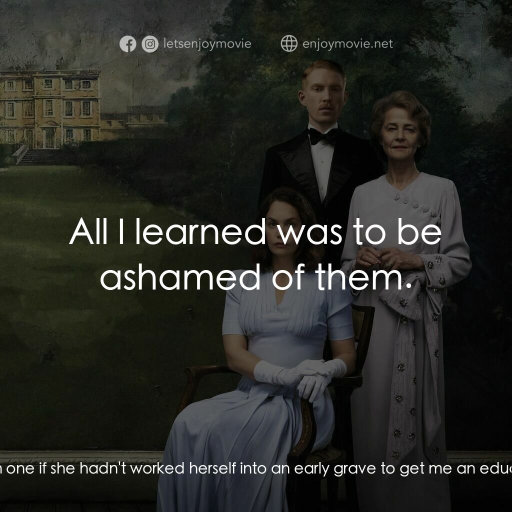 小陌生人電影對白：Faraday:  You're right about the houses. My mother would've liked one. She might 