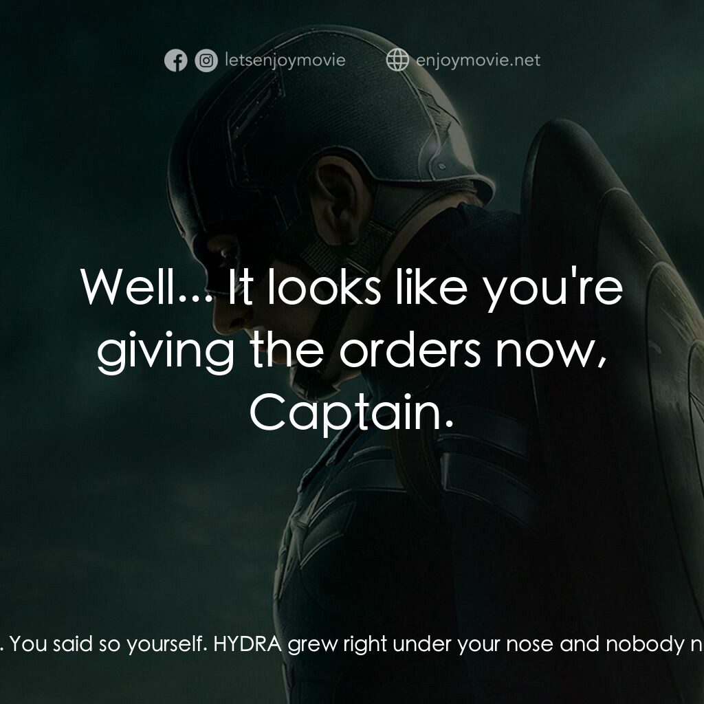 美國隊長2電影對白：Nick Fury:  We have to assume everyone aboard those carriers is HYDRA. We have to