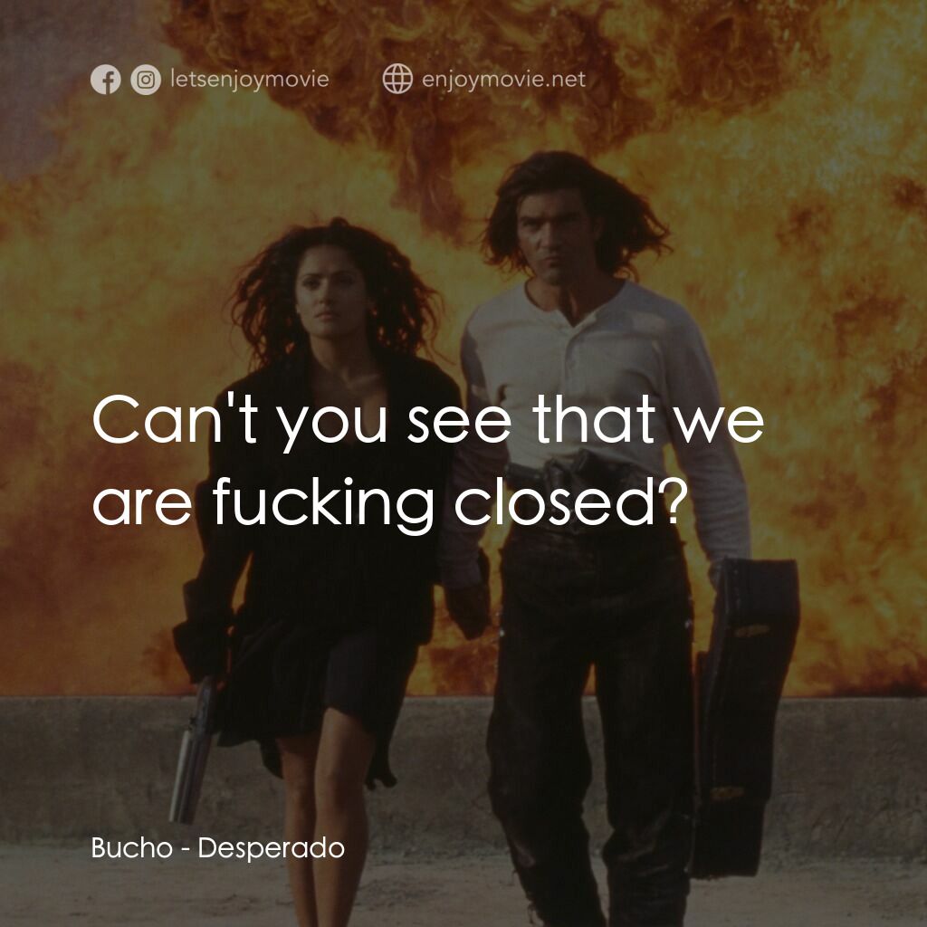 三步殺人曲電影對白：Bucho:  Can't you see that we are fucking closed?