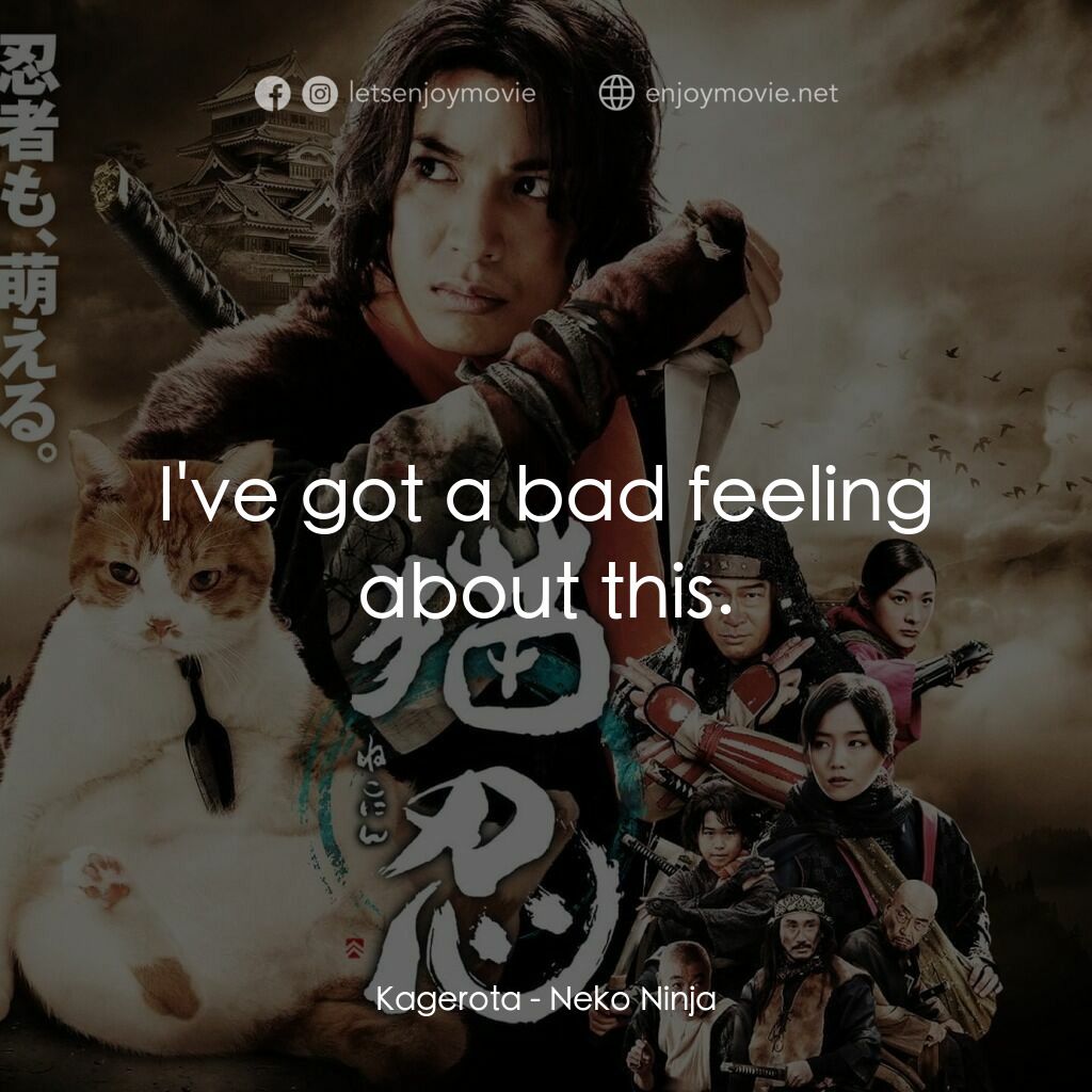 貓忍電影對白：Kagerota:  I've got a bad feeling about this.