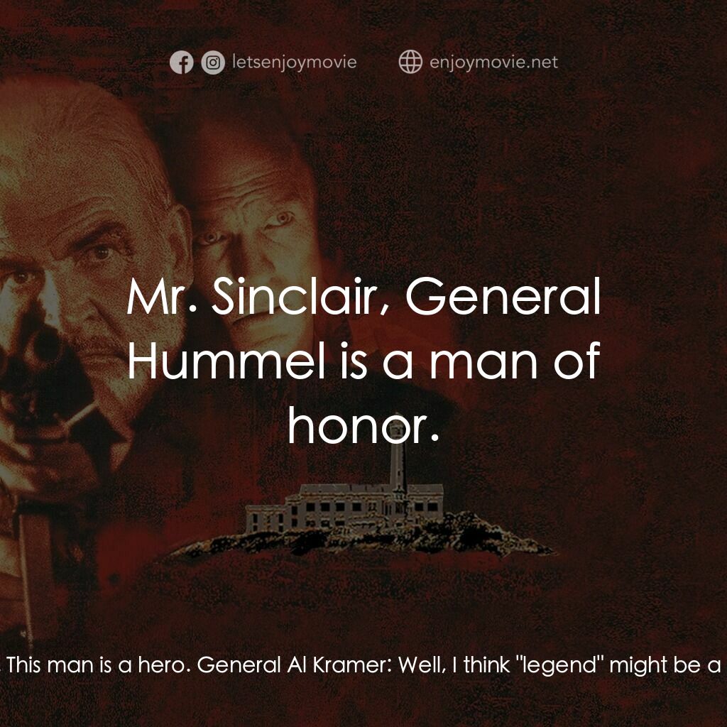 石破天驚電影對白：Chief of Staff Hayden Sinclair:  Three tours in Vietnam, Panama, Grenada, Desert 