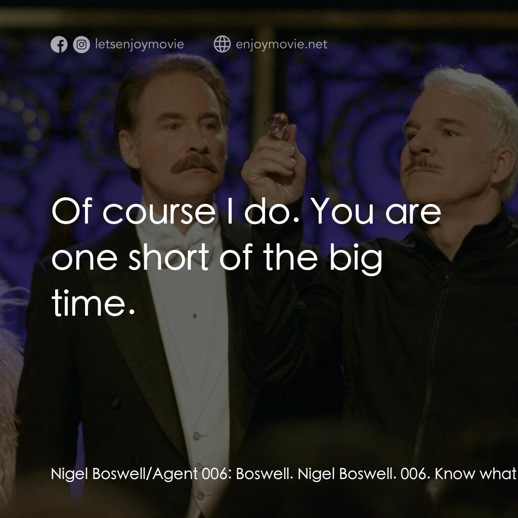 傻豹遇著烏Sir Sir電影對白：Nigel Boswell/Agent 006:  Boswell. Nigel Boswell. 006. Know what that means? Insp