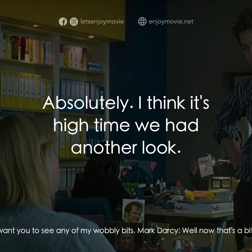 BJ 單身日記：男人禍水電影對白：Mark Darcy:  What on Earth are you doing? Bridget Jones:  Getting dressed. Mark D