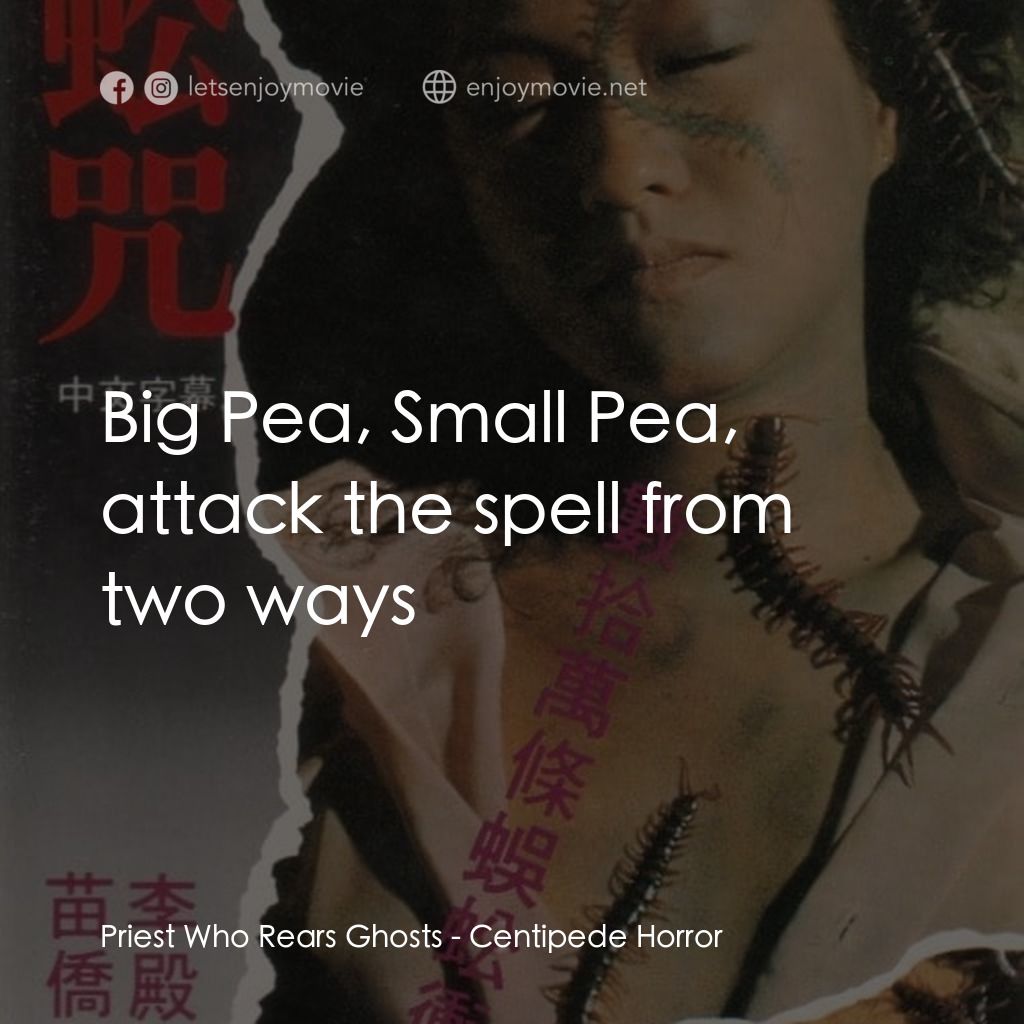 蜈蚣咒經典對白：Priest Who Rears Ghosts: Big Pea, Small Pea, attack the spell from two ways