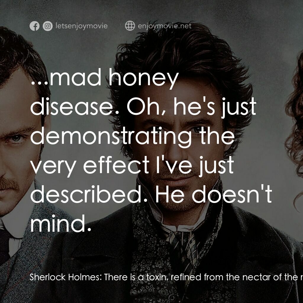 神探福爾摩斯電影對白：Sherlock Holmes:  There is a toxin, refined from the nectar of the rhododendron p