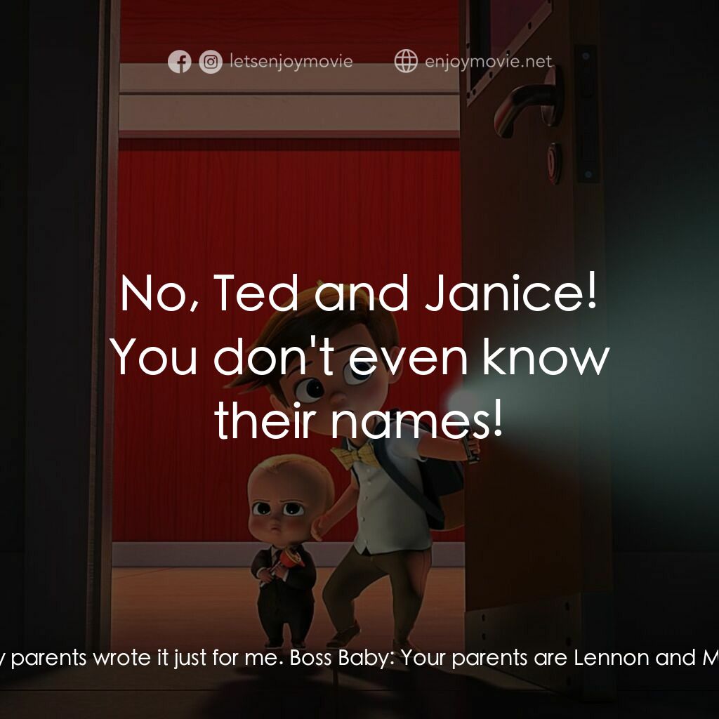 《波士BB》經典台詞：Tim:  That's my special song! My parents wrote ...