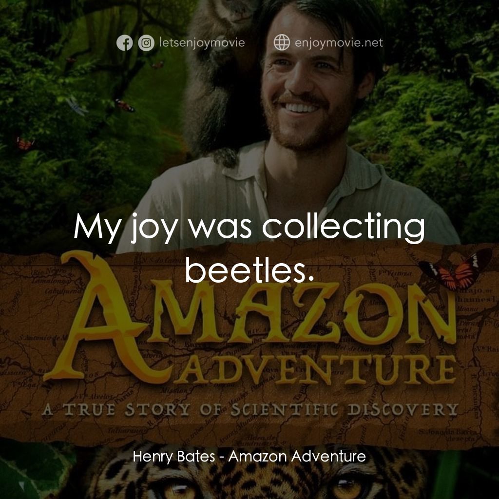 《亞馬遜探秘》經典台詞：Henry Bates: My joy was collecting beetles.