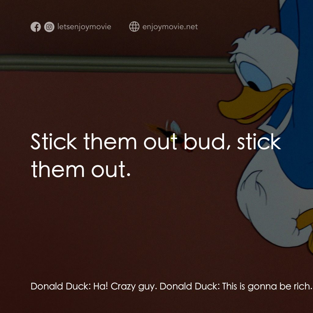 迷人壁紙電影對白：Donald Duck:  Ha! Crazy guy. Donald Duck:  This is gonna be rich. Donald Duck:  S