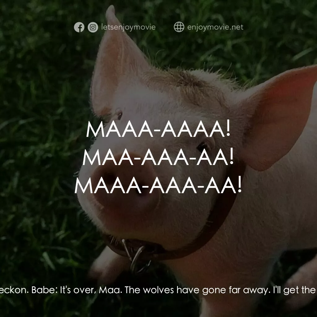 寶貝小豬嘜電影對白：Babe:  Maa! Maa! Are you alright? Maa:  Hello, little young'un. Babe:  Oh, Maa...