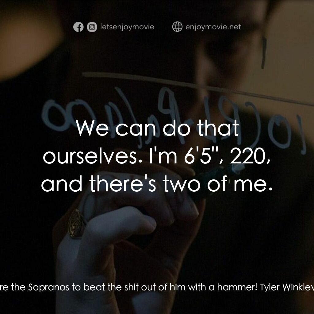 社群網戰電影對白：Cameron Winklevoss:  What, do you want to hire an IP lawyer and sue him? Divya Na