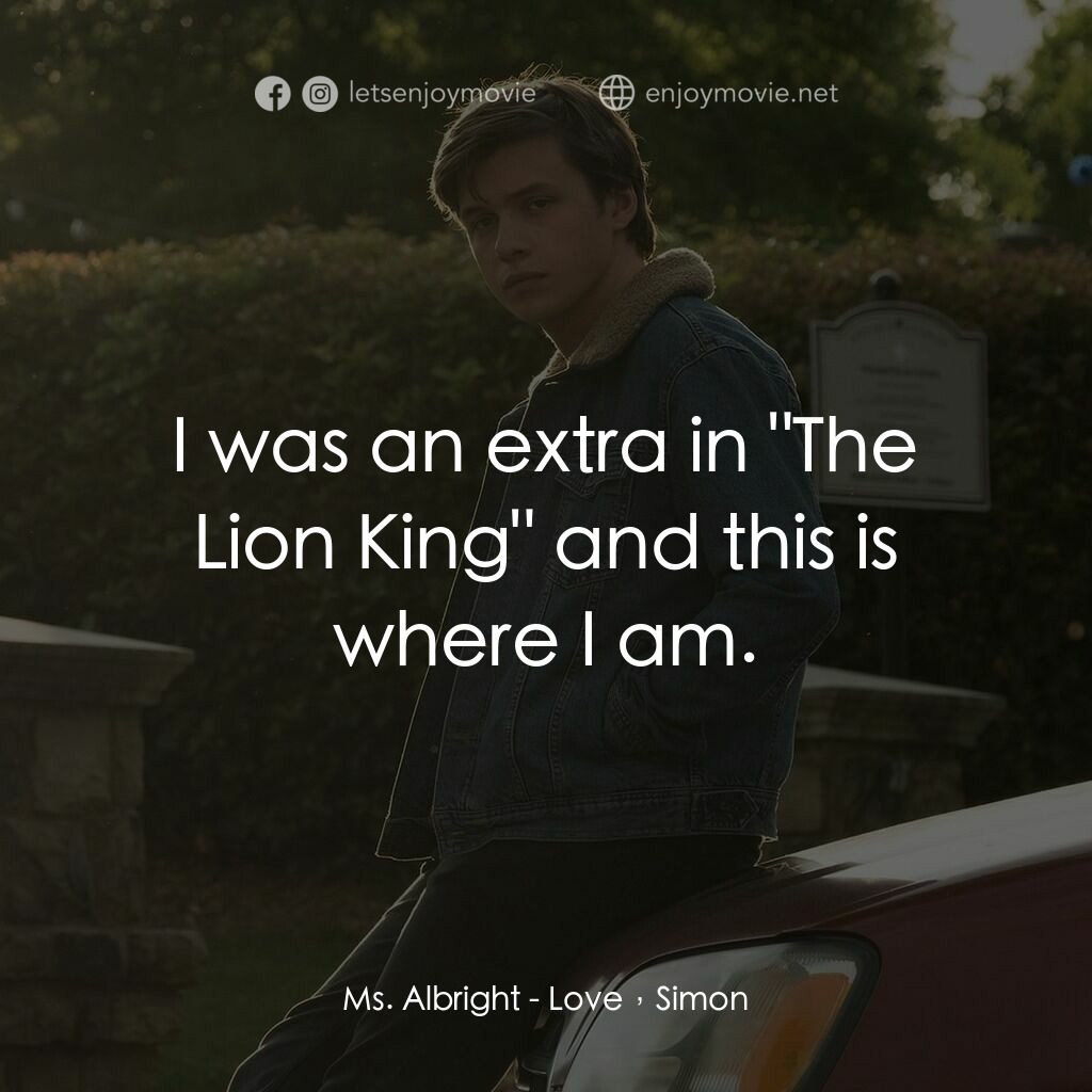 抱抱我的初戀電影對白：Ms. Albright:  I was an extra in 