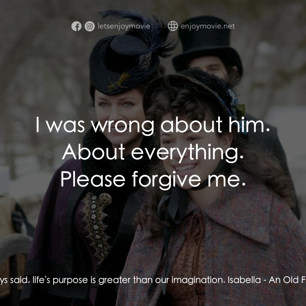 一個老式的感恩節電影對白：Mary Bassett:  Ellis always said, life's purpose is greater than our imagination.