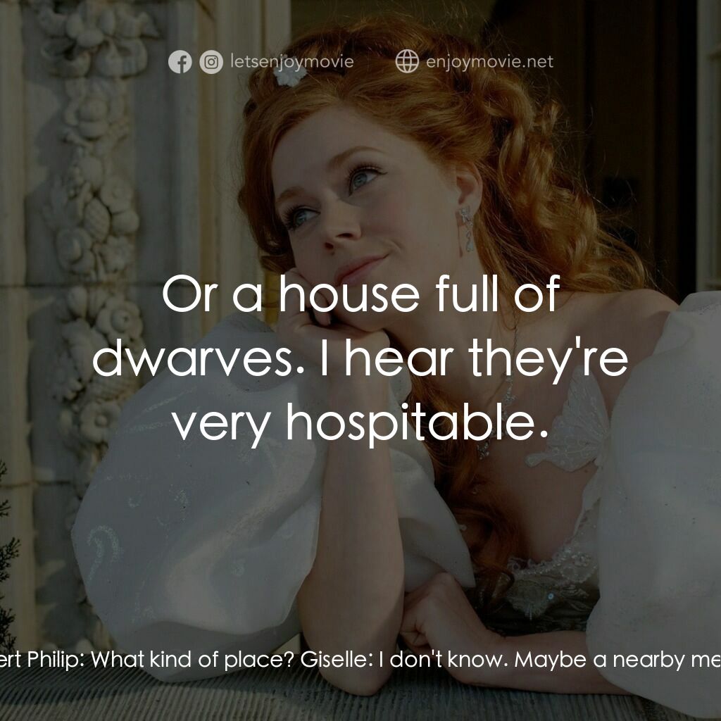 魔法奇緣電影對白：Giselle:  Now if only I can find a place to rest my head for the night. Robert Ph