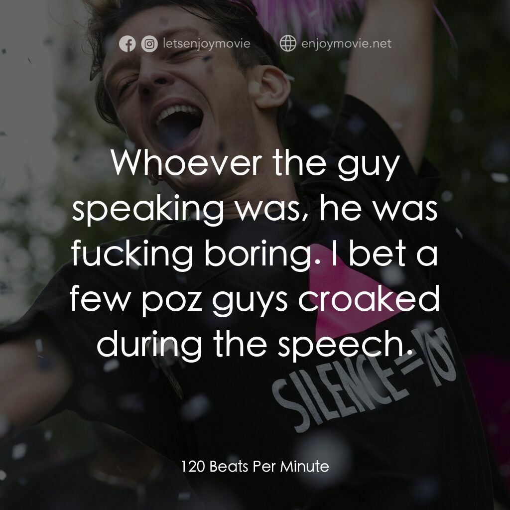 《心動120》經典台詞：Whoever the guy speaking was, he was fucking borin ...