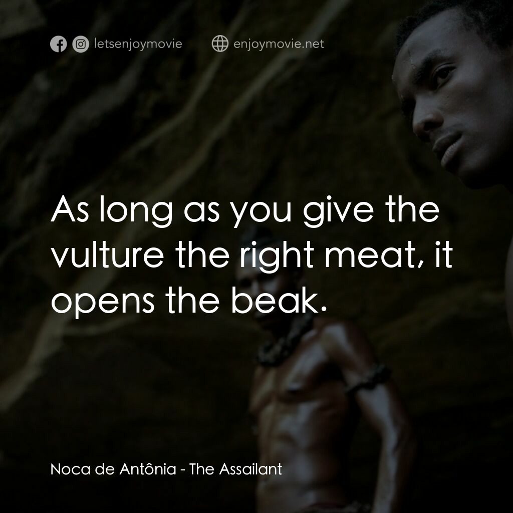 甲殼蟲電影對白：Noca de Antônia:  As long as you give the vulture the right meat, it opens the be