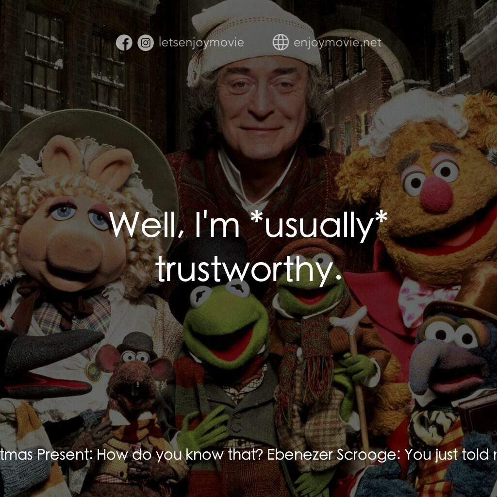 布公仔聖誕頌電影對白：Ebenezer Scrooge:  This is Bob Crachit's house? Ghost of Christmas Present:  How 