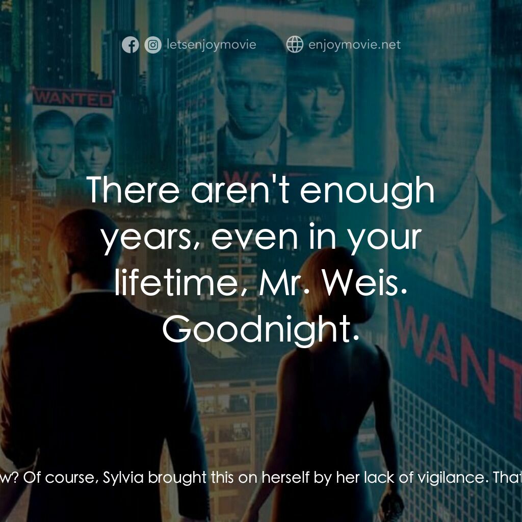 鐘點戰電影對白：Philippe Weis:  Timekeeper. After this regrettable incident it's really not neces