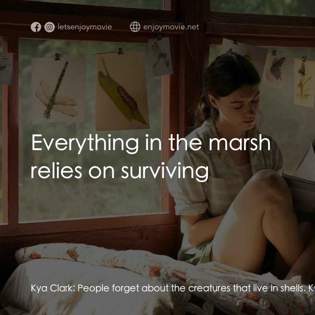 沼澤謀殺案電影對白：Kya Clark:  People forget about the creatures that live in shells. Kya Clark:  Fo