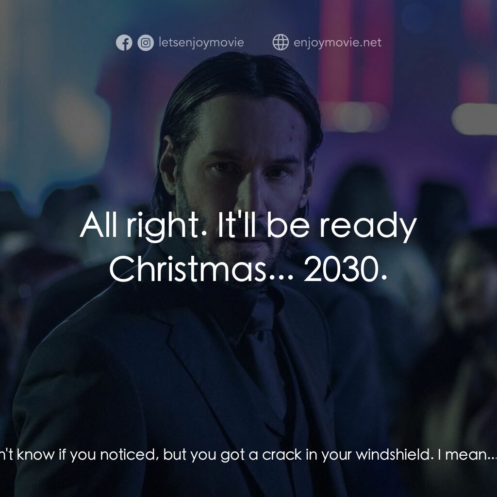 殺神John Wick 2電影對白：Aurelio:  John, what the hell? I thought you loved this car. John Wick:  What do 