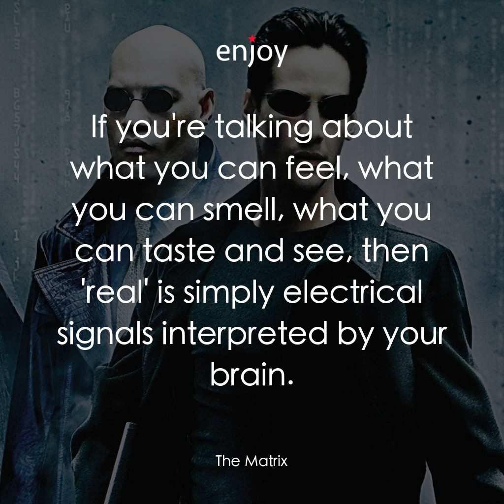 廿二世紀殺人網絡電影對白：If you're talking about what you can feel, what you can smell, what you can taste