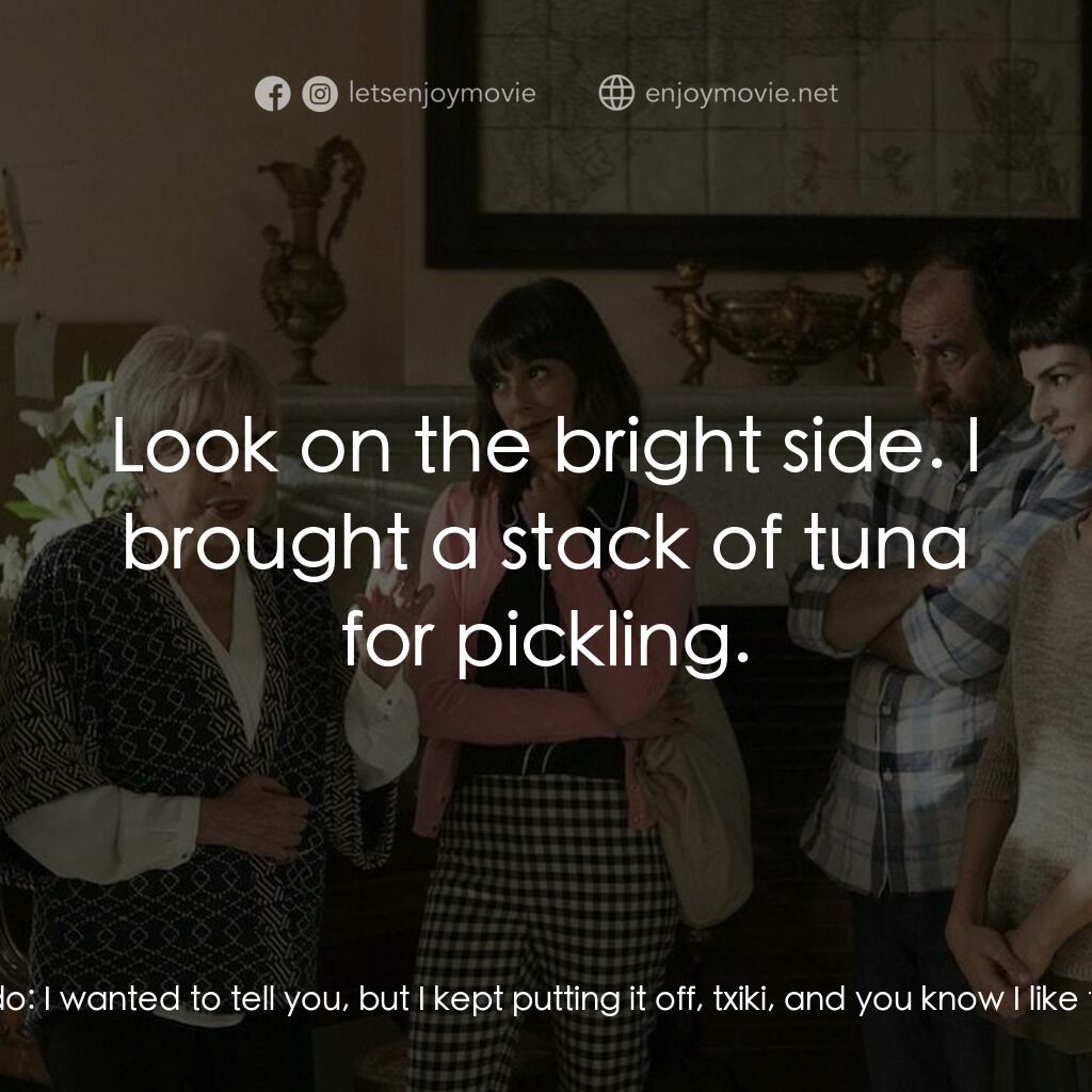 風流西班牙第 2 集電影對白：Koldo:  Aupá! Merche:  This came for you... So you were just going for two months