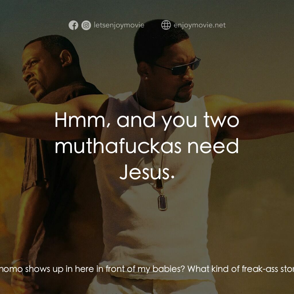 重案夢幻組2電影對白：Heavy Black Woman:  You got porno and homo shows up in here in front of my babies