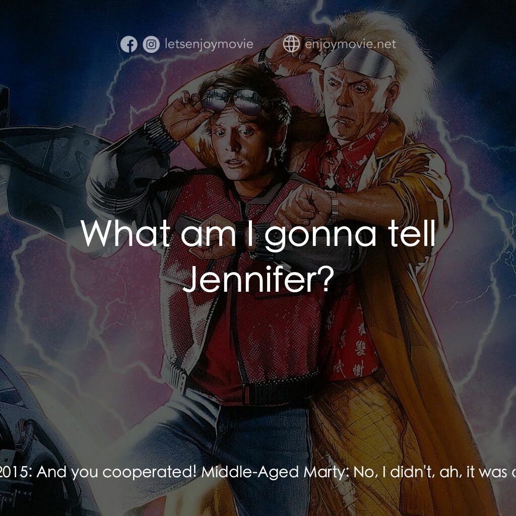 回到未來II電影對白：Iko 'Jitz' Fujitsu, Marty's Boss in 2015:  McFly! Middle-Aged Marty:  Fujitsu-san