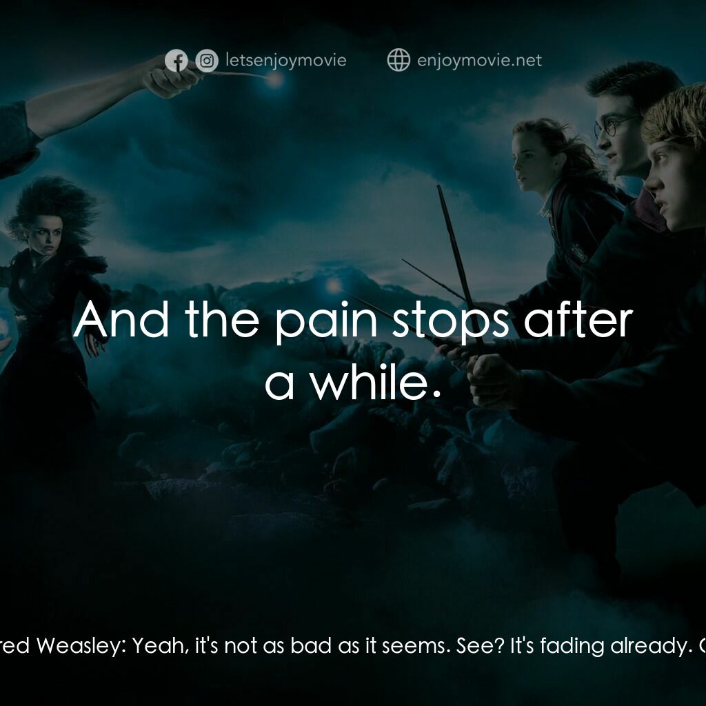 哈利波特：鳳凰會的密令電影對白：Fred Weasley:  What's your name? Michael:  Michael. George Weasley:  Your hand's 