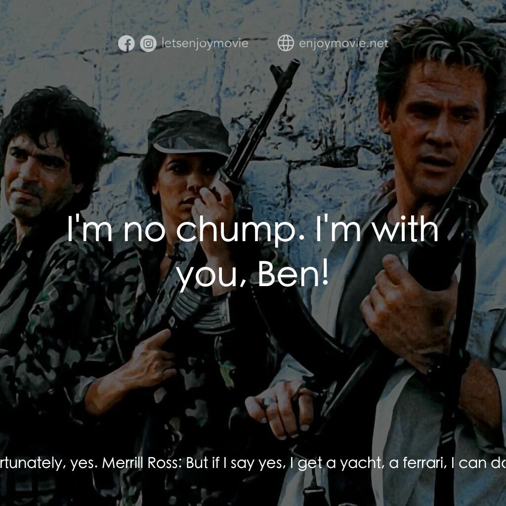 連鎖大陰謀電影對白：Merrill Ross:  Okay, let me get this straight. If I say no, you'll have me kill, 