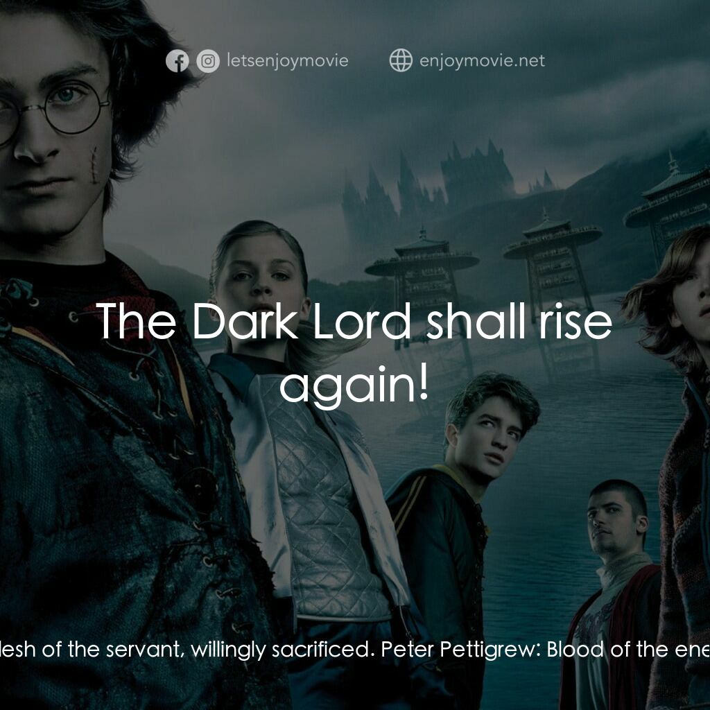 哈利波特：火盃的考驗電影對白：Peter Pettigrew:  Bone of the father, unwillingly given. Peter Pettigrew:  Flesh 