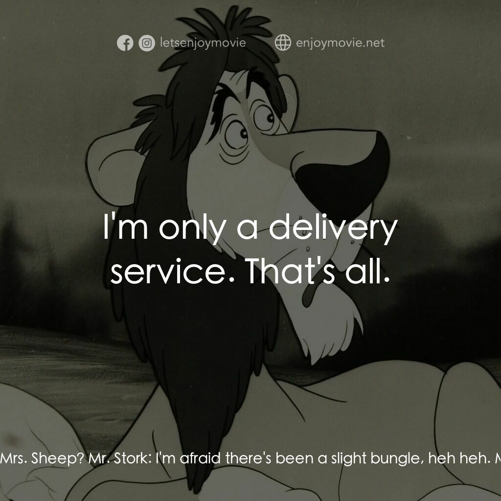 藍伯：像隻羊的獅子電影對白：Mr. Stork:  Lambert? But that's no lamb at all. Lambert is a lion! South Africa? 