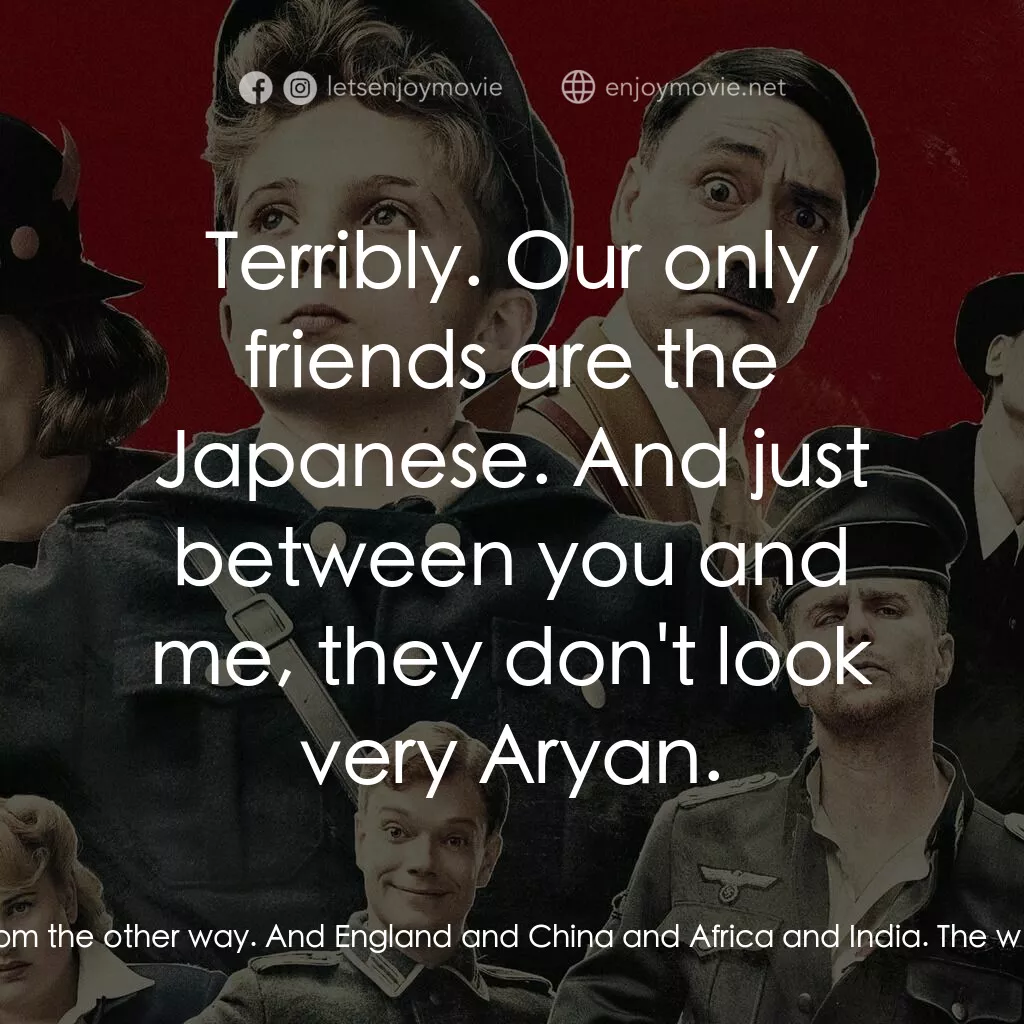 陽光兔仔兵電影對白：Jojo Betzler:  What's going on out here? Yorki:  The Russians, Jojo. They're comi