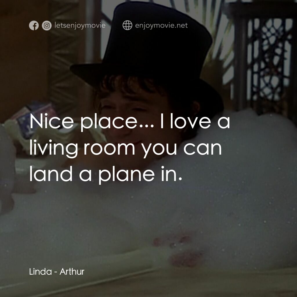 二八佳人花公子電影對白：Linda:  Nice place... I love a living room you can land a plane in.