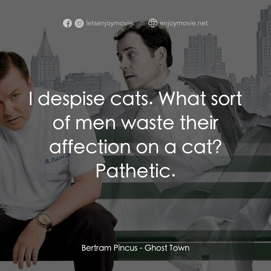 超感應妙醫電影對白：Bertram Pincus:  I despise cats. What sort of men waste their affection on a cat?