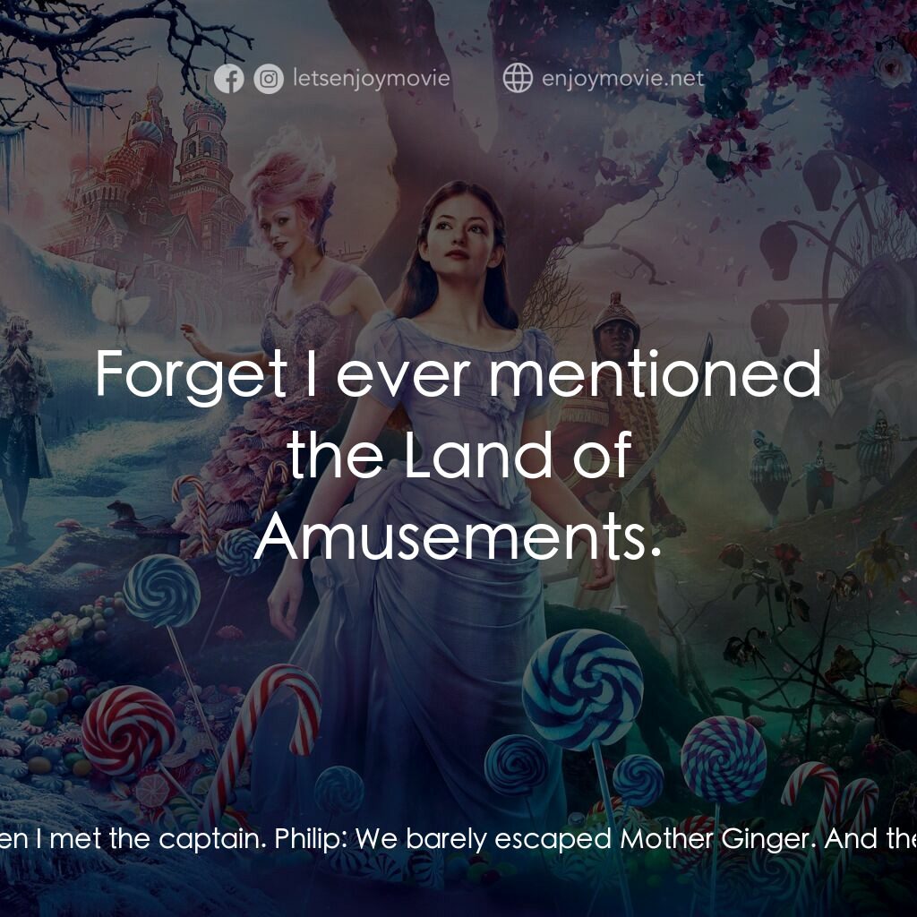 胡桃夾子電影對白：Shiver:  This is your mother's throne, Your Grace. Sugar Plum:  Have you come to 