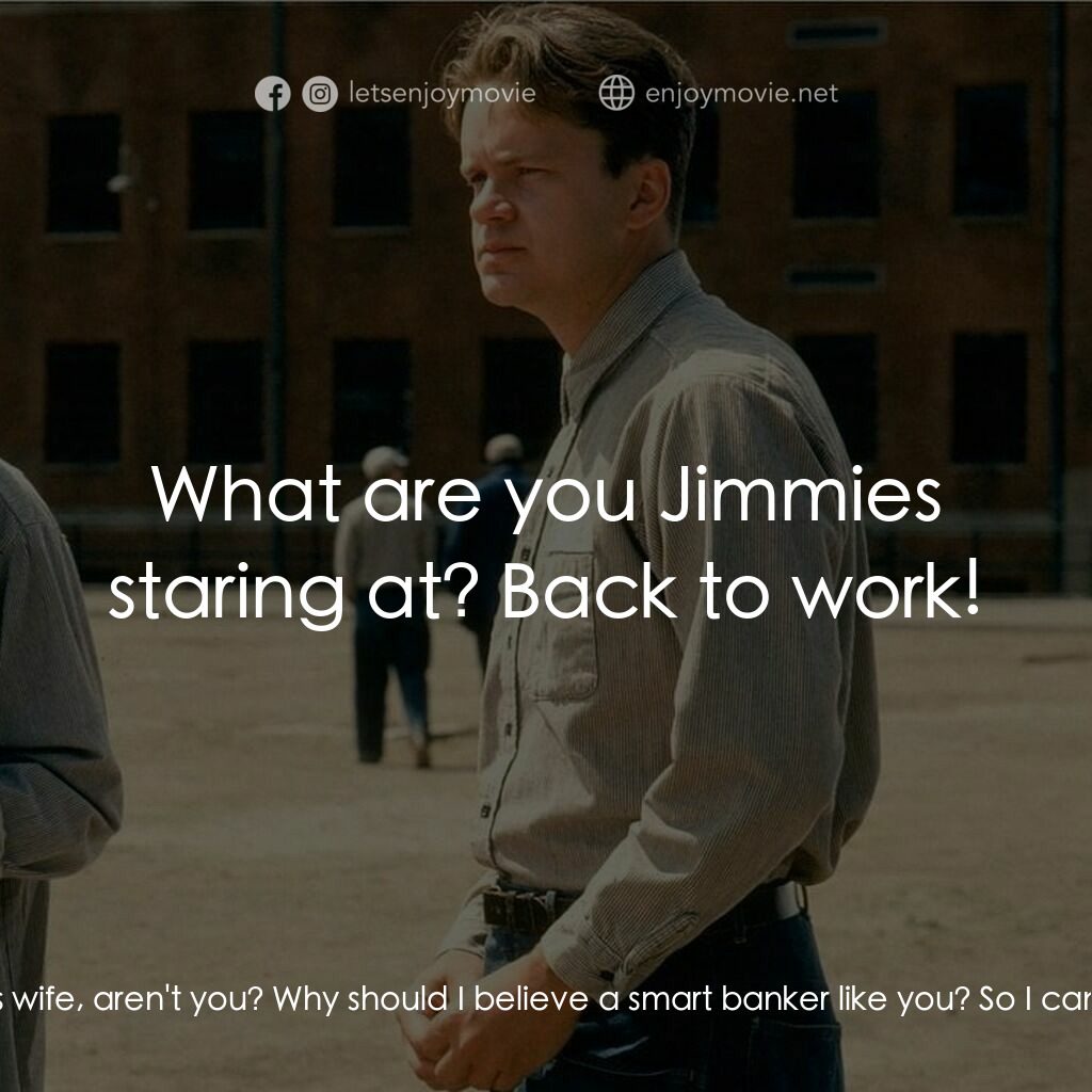 刺激 1995電影對白：Andy Dufresne:  Mr. Hadley, do you trust your wife? Captain Hadley:  Oh that's fu