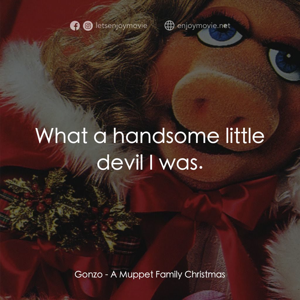 A Muppet Family Christmas電影對白：Gonzo: What a handsome little devil I was.