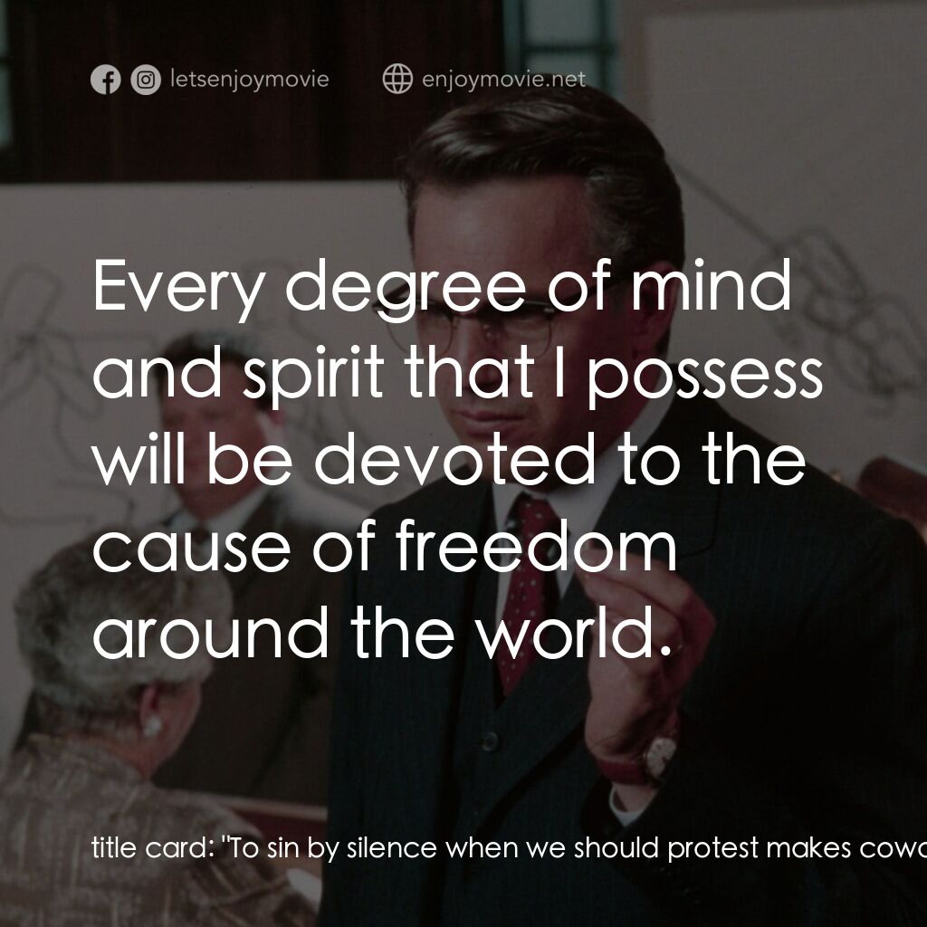 誰殺了甘迺迪電影對白：title card:  