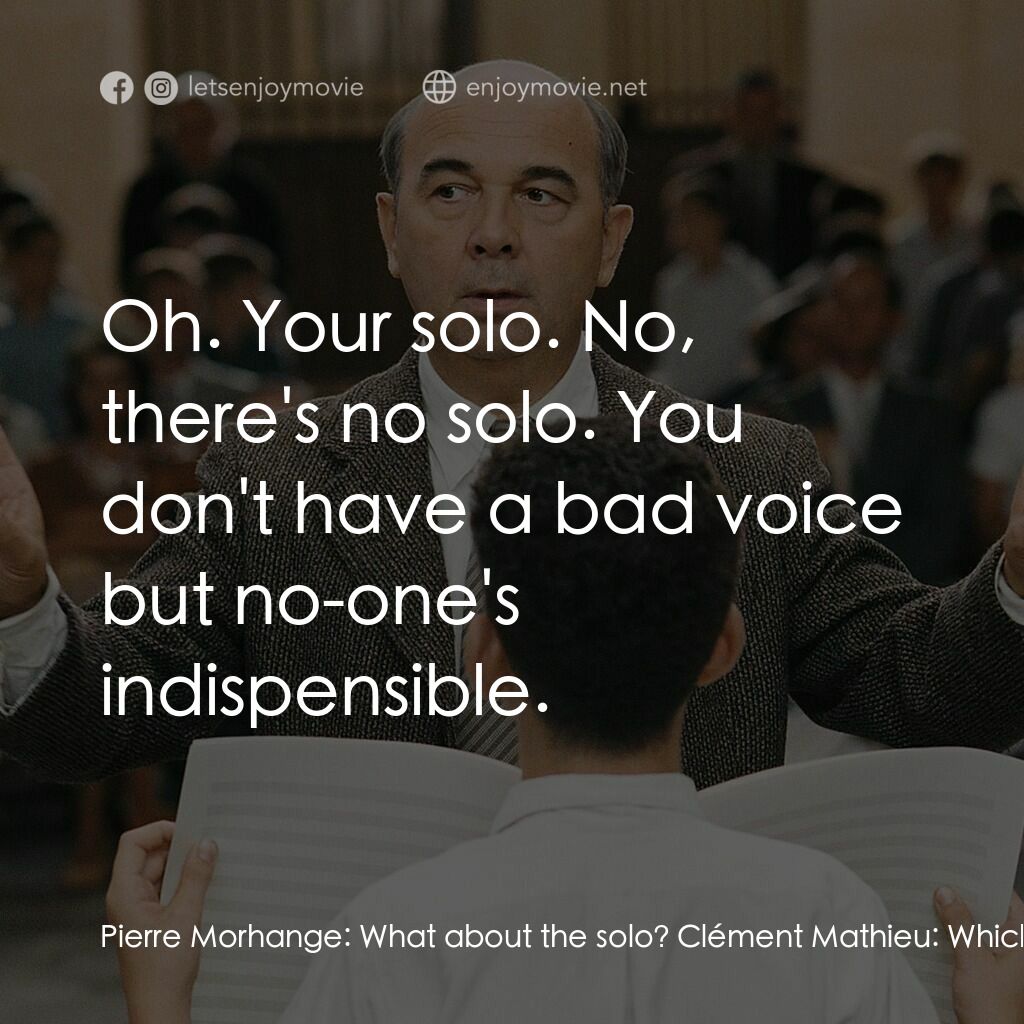 《歌聲伴我心》經典台詞：Pierre Morhange:  What about the solo? Clément Mat ...